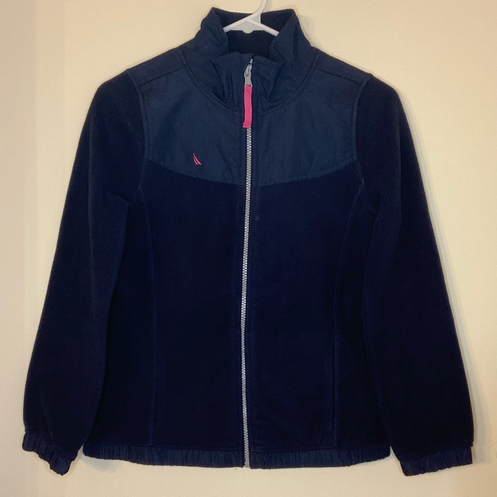 Nautica, girls light jacket, size large (12-14) navy blue